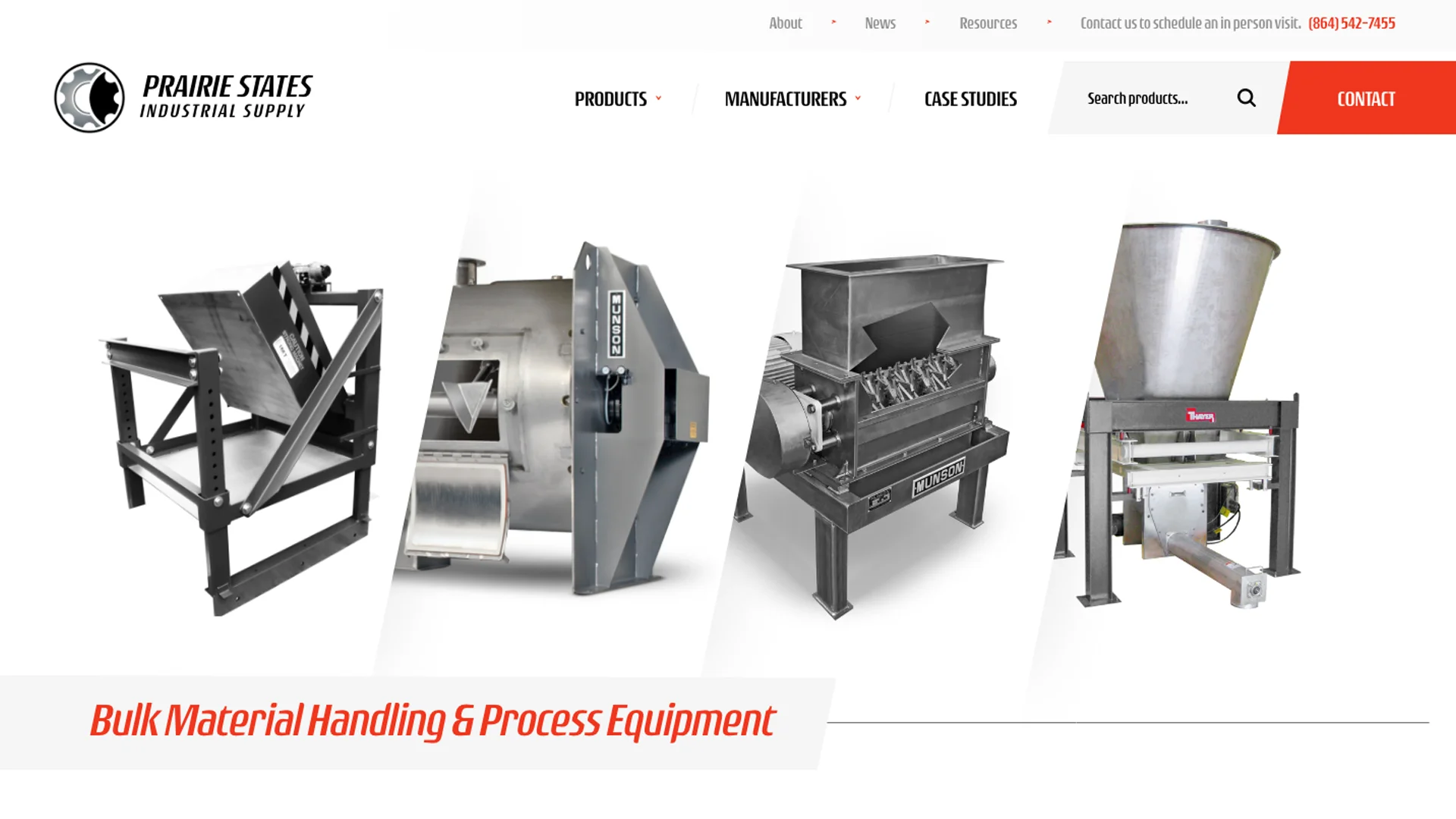 Industrial equipment supplier website