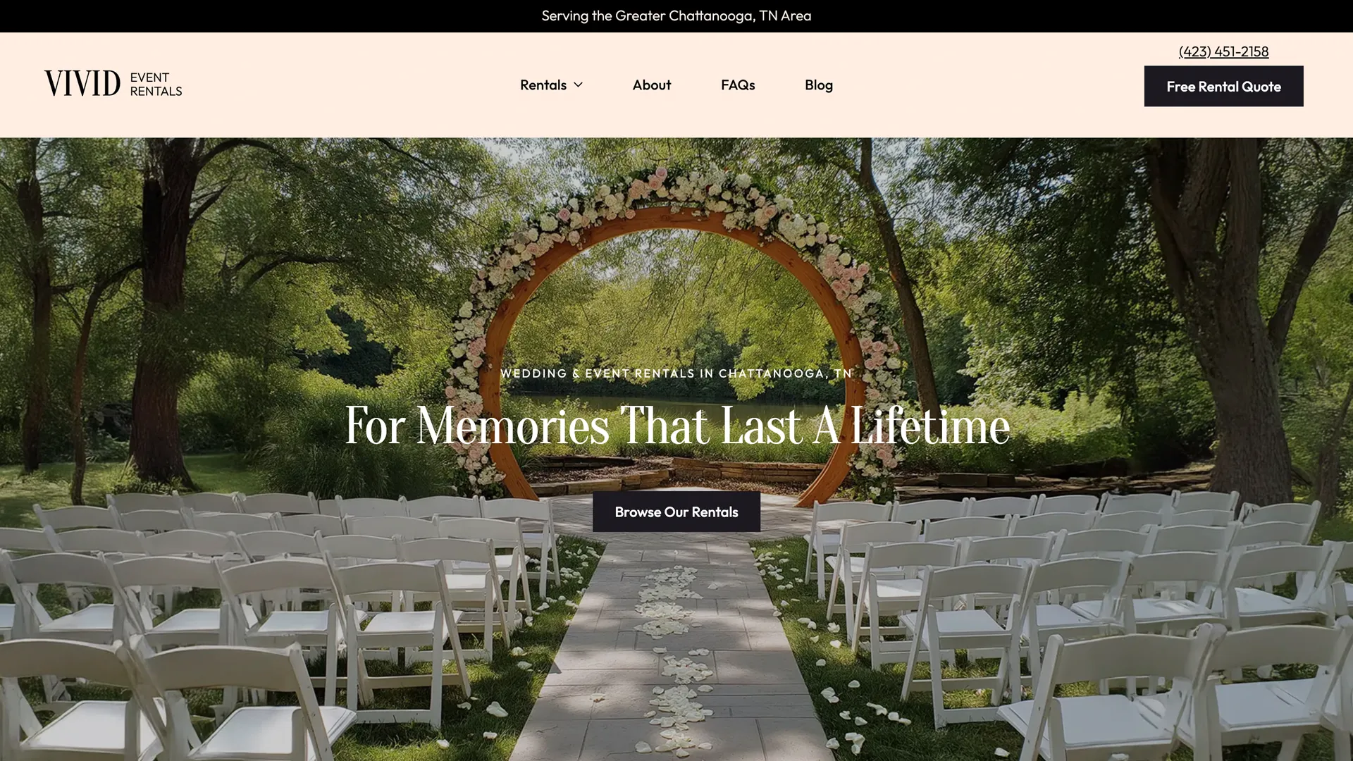 Wedding & event rentals website